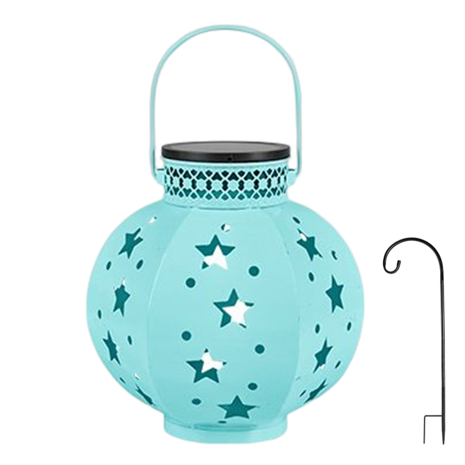 Solar Lanterns Hanging Iron Art Hollow Star Projection Garden Vintage Lanterns