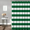 thumbnail image 2 of Merry Christmas Shower Curtain Green and White Stripes Shower Curtains for Bathroom Curtain Sets with Hooks Waterproof Fabric Bath Curtain Standard 72" X 72", 2 of 6