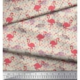 thumbnail image 2 of Soimoi Rayon Fabric Dots & Flamingo Bird Print Fabric by Yard 56 Inch Wide, 2 of 3