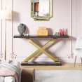thumbnail image 2 of Tribesigns 55 Inches Console Table, Modern Narrow Rectangular Entryway Table, Long Sofa Table with X-Shaped Gold Metal Frame, 2 of 5