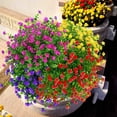 thumbnail image 3 of Flores artificiales falsas para exteriores resistentes a Los rayos UV Oso de Fresa Paquete de 12 Vegetación de plástico sintético, 3 of 6