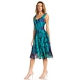 thumbnail image 3 of Sakkas Alba Women's Off The Shoulder Smock Ruffle Midi Dress Tie Dye & Embroidery - Green - One Size Regular, 3 of 5