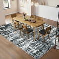 thumbnail image 2 of Garvee 8'x10' Modern Abstract Area Rugs, Machine Washable Rug Print Pattern Non Slip Floor Carpet, Low Pile Indoor Foldable Rug for Living Room Bedroom Dining Room, Gray and Black, 2 of 9