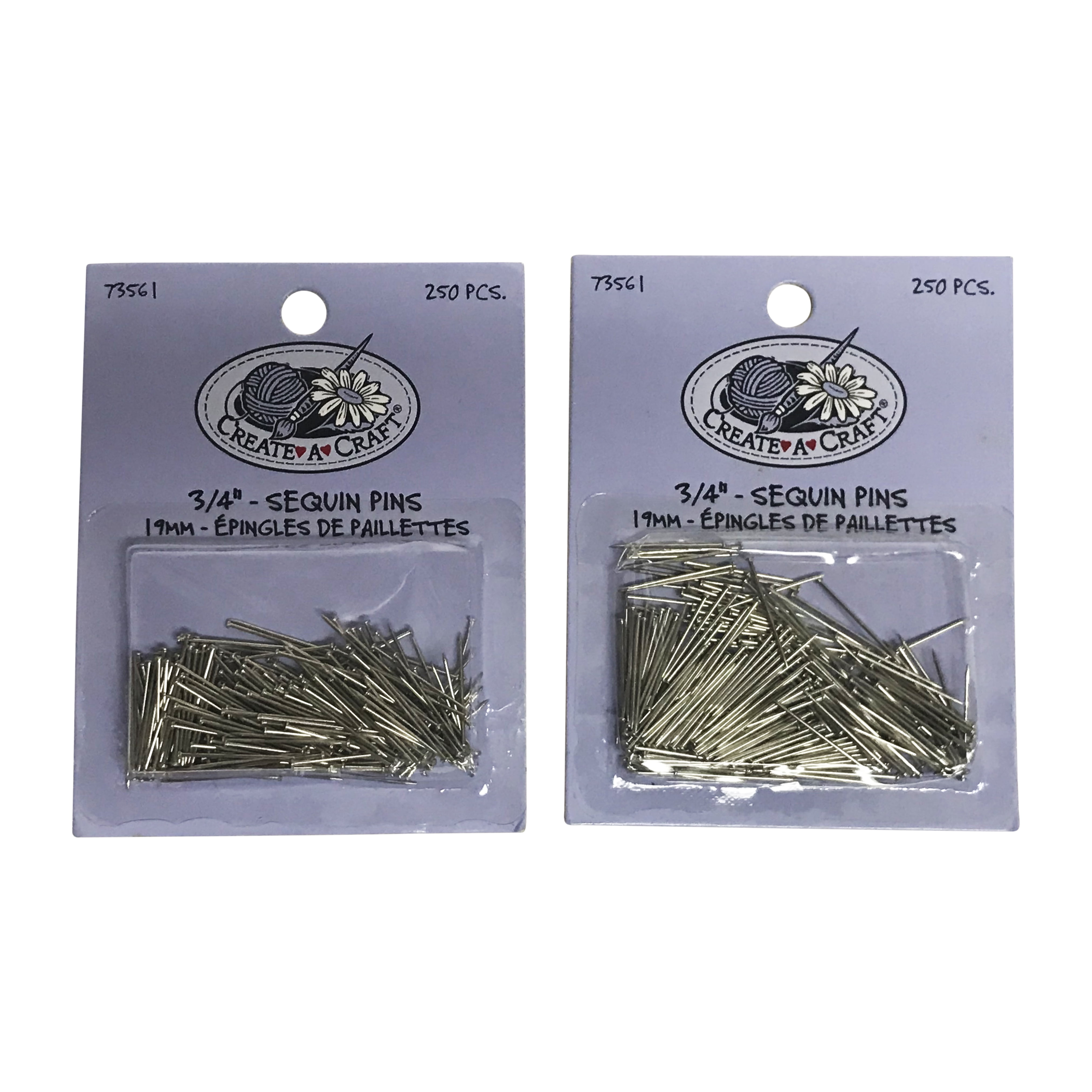 2 Pack Create A Craft Sequin Pins 3/4' 250 Count