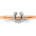 thumbnail image 4 of Sterling Silver Stackable Expressions Pink-plated Dia. Horseshoe Ring - Ring Size 8.0, 4 of 8