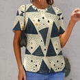 thumbnail image 6 of Abstract Triangle Pattern T Shirts Streetwear T-Shirt Female ShortSleeve Elegant Over Tees Clothing, 6 of 6