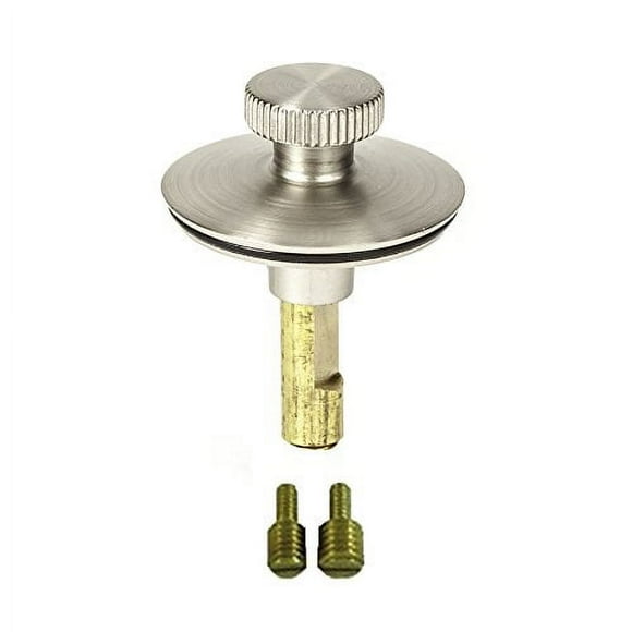 PF WaterWorks PF0950-BN Universal n, (Twist Close) Lift and turn Bath Tub/Bathtub Drain Stopper includes 3/8" and 5/16" Fittings, No Hair Catcher, Brushed Nickel