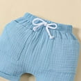 thumbnail image 7 of Oiyii Boys Summer Outfits Cotton Linen Short Sleeve Henley T-shirt Shorts Set, Sizes 0M-3Y, 7 of 7