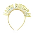thumbnail image 3 of HOMYL Happy Birthday Headband Glitter Birthday Tiara for Party Holiday Celebration Yellow, 3 of 8