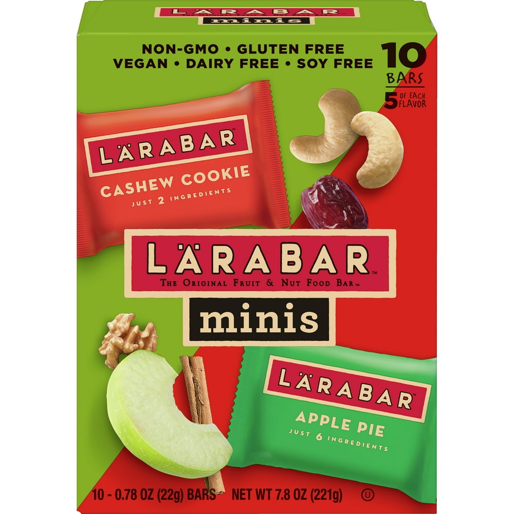 Larabar Minis Gluten Free Bar Variety Pack, Cashew Cookie/Apple Pie, .78 oz Bars (10 Count