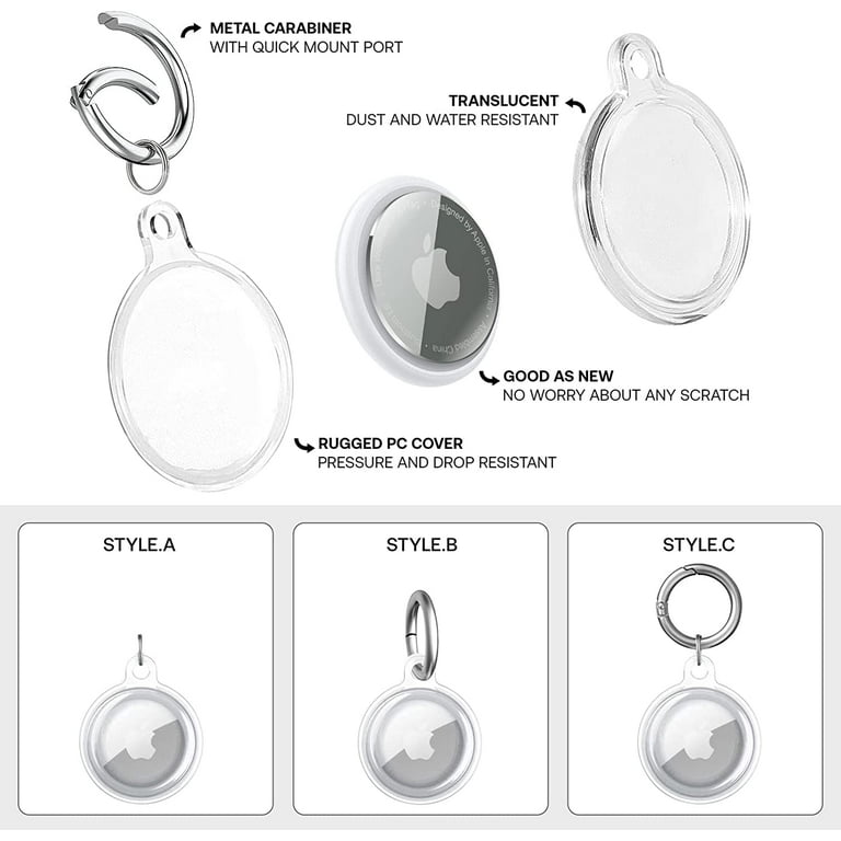 4 Pack Airtag Holder, Waterproof Apple Air Tag Case with Keychain, Shockproof & Dustproof for Pet Tracking, Bags, Kids, Keys, Luggage (4 Colors)