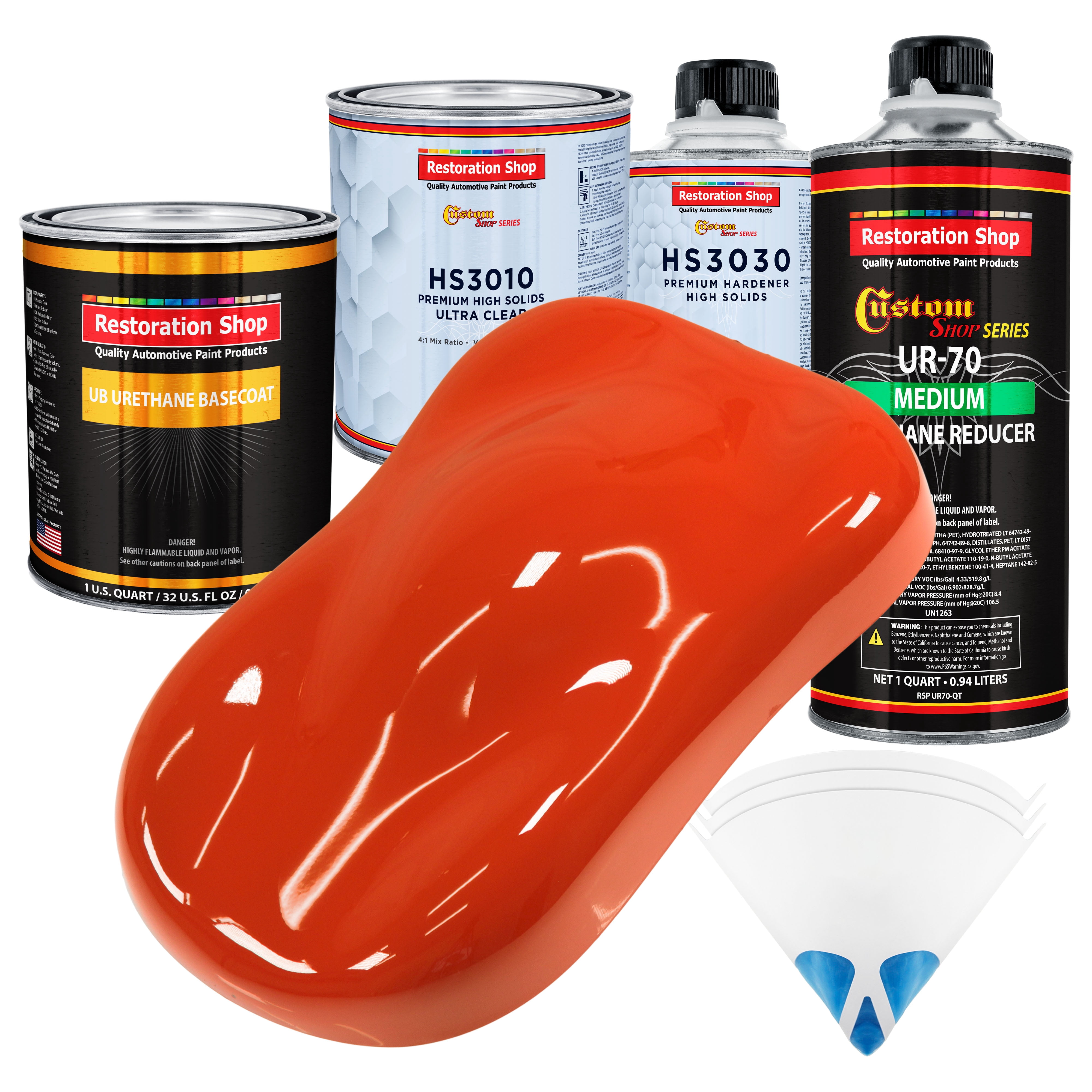 Restoration Shop Viper Red Gallon Paint Kit – Urethane Basecoat + Clearcoat, Auto Body Kit