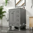 thumbnail image 2 of Eviva Happy 24"W x 18"D Gray Bathroom Vanity with White Carrara Quartz Countertop and Undermount Porcelain Sink, 2 of 10
