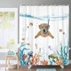thumbnail image 4 of Juego de cortinas de ducha JAMW con diseño de perro divertido color verde azulado 72 pulgadas impermeable, 4 of 5