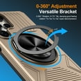 thumbnail image 2 of Allytechgroup Rugged Case for Samsung Galaxy S25 Ultra, [Compatible with Magsafe] Ring Grip Stand Magnetic Cover Compatible with Car Mount Shock-Resistant Bumper Phone Case for Women Men,Gold, 2 of 7