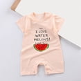 thumbnail image 2 of TOWED22 Baby Boy Girl Summer Clothes Romper Short Sleeve Bodysuit Print Jumpsuit Playsuit Ribbed Jumpsuit Summer Outfit Pink,0-6 M, 2 of 4