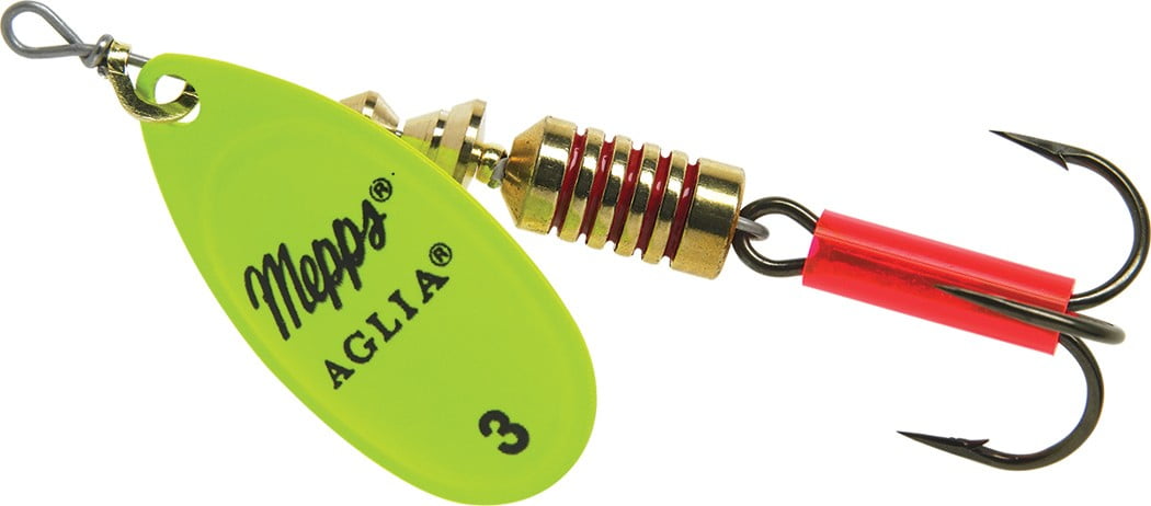 Mepps Aglia Plain Treble Spinner Size 3 Hot Chartreuse 1/4 Oz - B3 HC ...