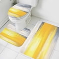 thumbnail image 3 of Yellow Gray Bath Mat 3 Piece Bathroom Rug Set, Modern Abstract Oil Painted Art Non Slip Bath Rug Contour Mat and Toilet Lid Cover, Absorbent Shower Mats Soft Bath Rugs and Mats Sets, 3 of 8