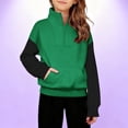 thumbnail image 2 of YunPes Boys Girls Solid Color Half Zip Sweatshirt Thumbhole Sweatshirt Winter Clothes for Teen Girls, 2 of 5