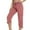 Watermelon Red, variant on Wyobmus Womens Capris With Multi Pockets Loose Fit Casual Capri Pants Dressy Lightweight Drawstring Waist Baggy Cargo Hiking Pants Olive Green