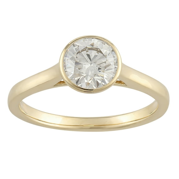 Brilliance Fine Jewelry 1 Carat Lab Grown Diamond Women Solitaire Ring in 14K Gold Plated