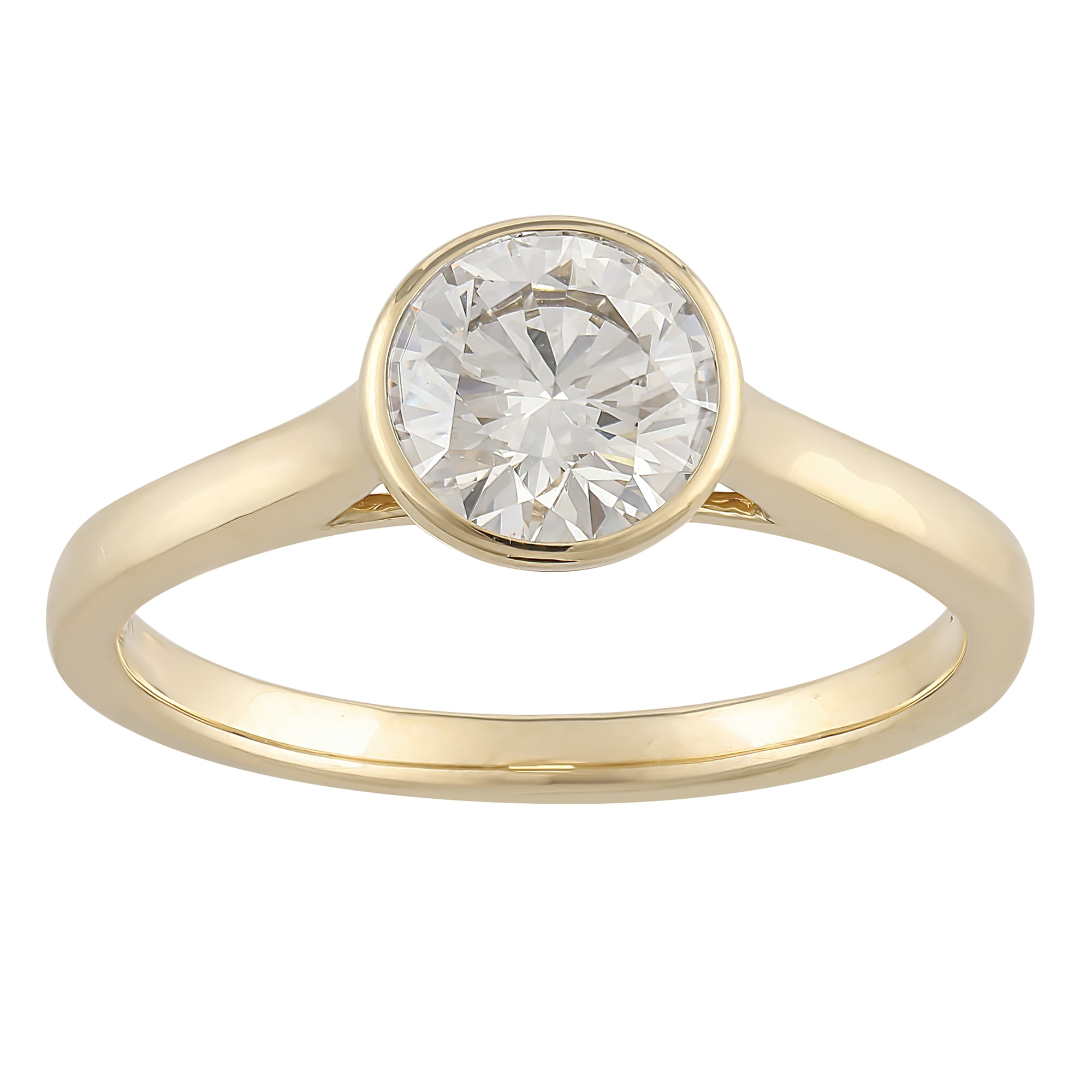 Brilliance Fine Jewelry 1 Carat Lab Grown Diamond Women Solitaire Ring in 14K Gold Plated