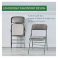 thumbnail image 6 of Pack of 2 (Fabric/Vinyl) Steel Frame Metal Foam Padded Folding Chairs (Black, Gray, White) (2-Pack - Fabric Gray), 6 of 9