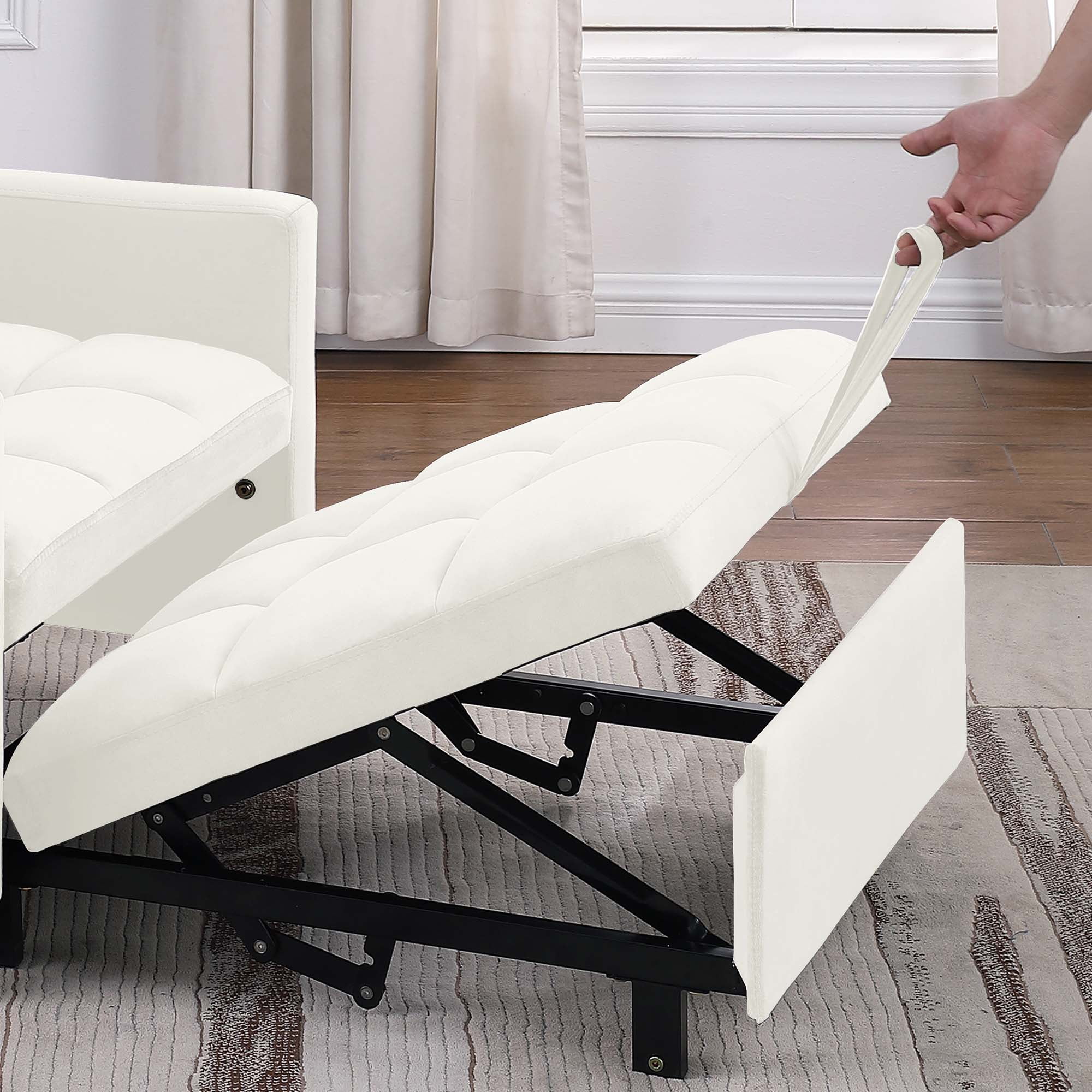 Aukfa Foam Metal, Hardwood Convertible Futon Chair, Sleeper Chair Bed