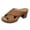 Brown, variant on Womens Platform Wedge Sandals Open Toe Leather Slip on Slides Chunky Block High Heels Dressy Summer Casual Mules Shoes Brown Size 7