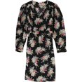 thumbnail image 1 of Rebecca Taylor Vestido de seda floral con cinturón para mujer, multicolor, 4, 1 of 2