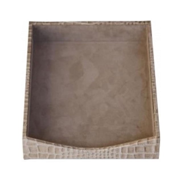 Dacasso A6301 Protacini Breeze Beige Italian Patent Leather Front-Load Letter Tray