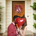 thumbnail image 3 of Product Category Door Hanging Decoration - Front Door Wreath for Valentine’s Day with Heart Shape Plaid Bow Handmade Decoration for Home Wedding Anniversary, 3 of 5