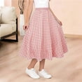 thumbnail image 6 of Tdoqot Girls Plaid Skirts with Pockets- Summer Flowy Casual Cute Elastic Waist Kids Maxi Skirts Pink Size 6, 6 of 6