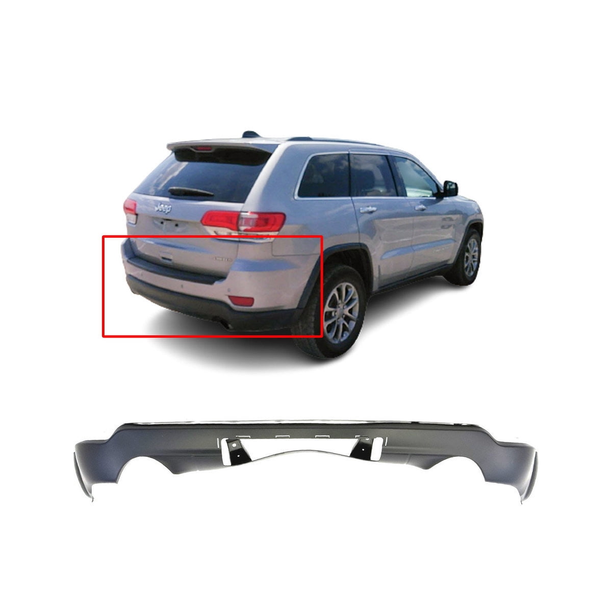 2011-2015 Jeep Grand Cherokee Rear Bumper Cover, Primed, w/Sensor | Classic 2 Current Fabrication