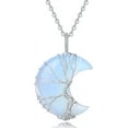 thumbnail image 2 of Healing Crystal Necklace Tree of Life Wire Wrapped Amethyst Crescent Moon Natural Stone Pendant Necklaces Hippie Boho Witch Wiccan Spiritual Reiki Gemstone Quartz Jewelry for Women, 2 of 8