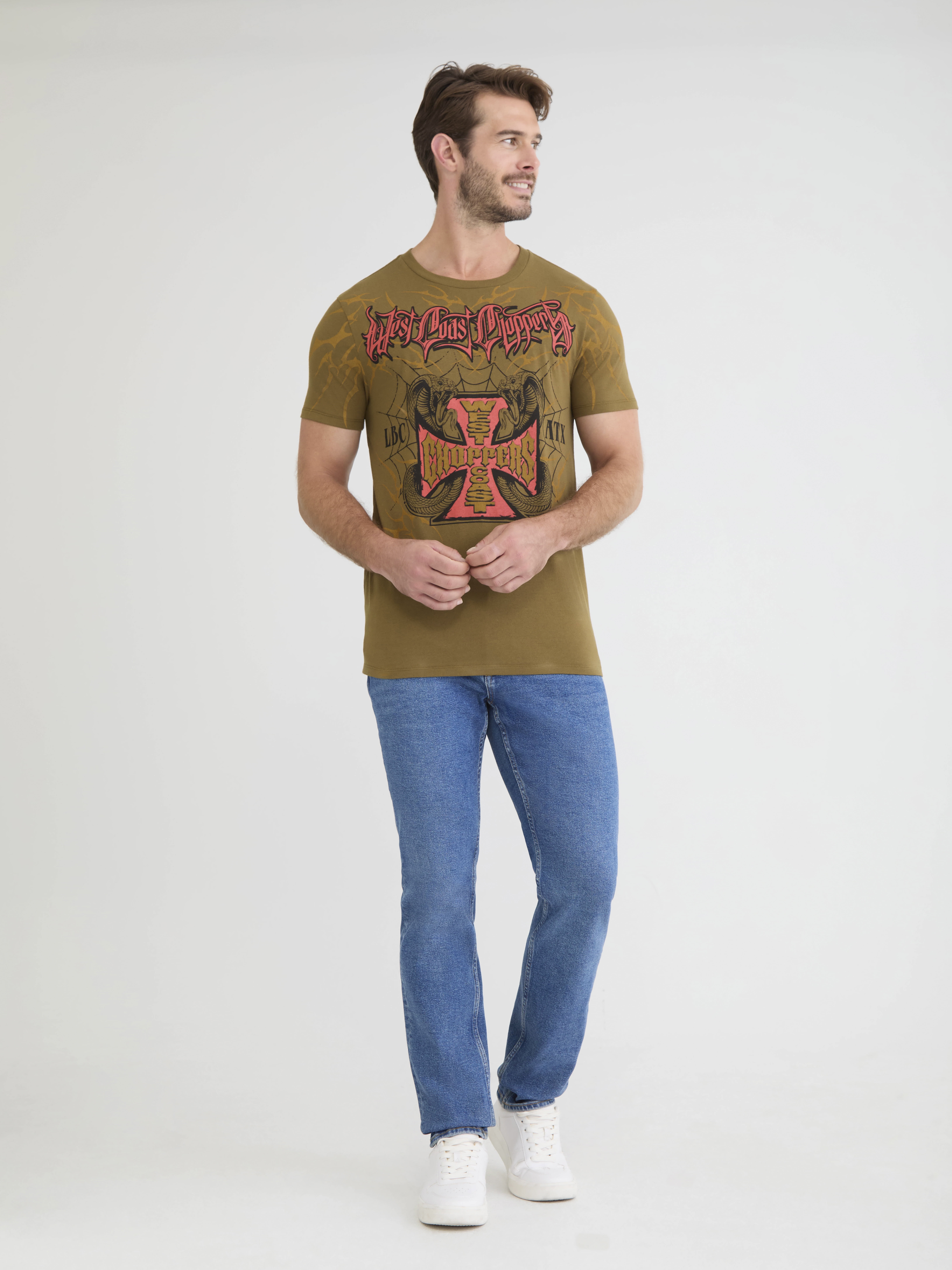 West Coast Choppers Men's Graphic Tee with Short Sleeves, Sizes S-3XL
