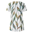 thumbnail image 5 of Fiudx Ofertas Relámpago Blusa Casual de Manga Corta con Estampado de Botones y Cuello Redondo para Mujer, 5 of 5