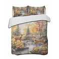 thumbnail image 2 of Autumn Forest Deer Queen Size Down Alternative Comforter, Lightweight Comforter Quilt Bedding Set with Pillow Shams Elk River Mountain All Seasons Bed Comforter Duvet Insert 90"x96", 2 of 7