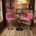 thumbnail image 3 of Homall Bar Stools Set Of 2 Modern PU Leather Height Adjustable Swivel Barstools, Hydraulic Kitchen Counter Square Island BarStool With Back,Blue, 3 of 7