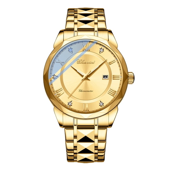 Avaner Men's Analog Quartz Business Watch: Stainless Steel Strap Luminous Hands Luminous Markers and Calendar for Professional Wear