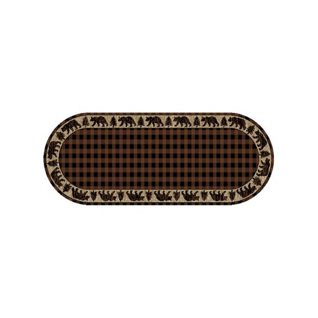 Mayberry Rug AD6188 2X5OV 5 ft. 3 in. x 7 ft. 3 in. Oval American Destination Trailing Edge Area Rug, Brown
