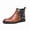 Brown, variant on Men's Floral Jacquard Chelsea Boots, Vintage Leather Ankle Boots, Elastic Side Slip-On Ankle Boots for Business Casual, Wedding