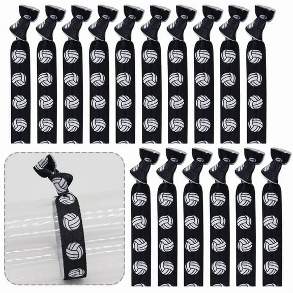 TABLZONE 20 Pcs Black Volleyball Hair Ties with Strong Elasticity Sports Ponytail Holders for Women and Girls