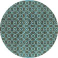 thumbnail image 1 of Ahgly Company Indoor Round Oriental Light Blue Industrial Area Rugs, 6' Round, 1 of 4