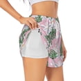 thumbnail image 3 of Lsque Lilies Flowers Printed Women's Running Shorts with Liner Pockets,Elastic Quick Dry Workout Athletic Gym Yoga Shorts,Womens High Waist Shorts-Large, 3 of 9