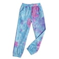 thumbnail image 3 of Arshiner Girl's 2 Piece Outfits Tie-dye Twist Front Pullover Hooded Sweatshirt and Sweatpants Clothing Set, 3 of 7