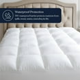 thumbnail image 2 of Delara Twin Organic Cotton Mattress Pad and Protector, Hypoallergenic Down Alternative, Waterproof TPU, Cooling, Noiseless, Mattress Topper & Cover, 2 of 7