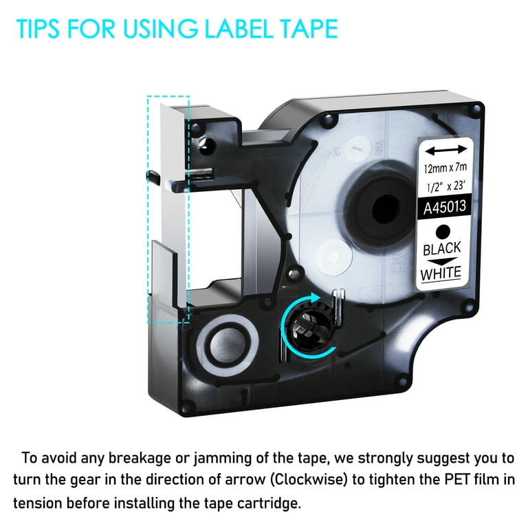 Dymo D1 Standard Labelling Tape 12mm x 7m - Black on Blue