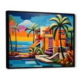 thumbnail image 2 of Designart "Palm Beach in Color Pop Art Vibes I" Nautical & Beach Floater Framed Canvas Wall Art, 2 of 7
