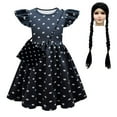 thumbnail image 3 of Wednesday Addams Costume Robe d'Été pour Filles pour Enfants Costumes de la Famille Addams Robe de Fête Cosplay d'Halloween, 3 of 6